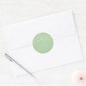 Minimaal script Pistache & Crème Trouwen Ronde Sticker (Envelop)