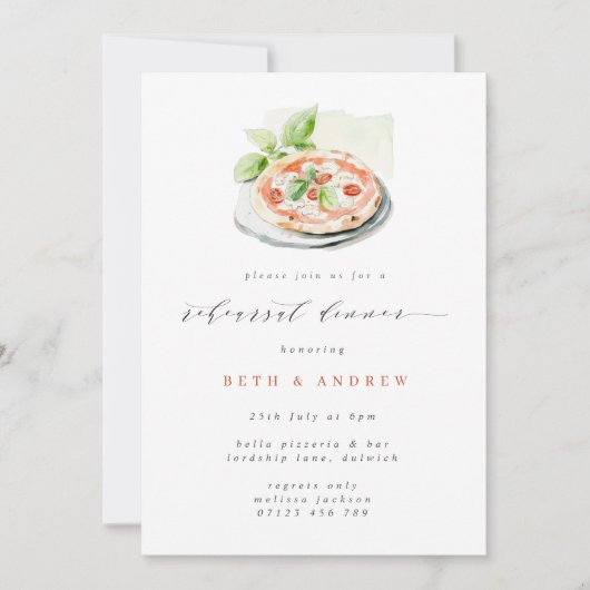 Minimaal Script Pizza repetitie diner Kaart (Voorkant)