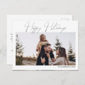 Minimaal script Prettige feestdagen kerstfoto (Voorkant / Achterkant)