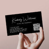 Minimaal Script QR Code Professional Zwart Visitekaartje