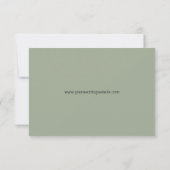 Minimaal script QR-code salie groen RSVP Kaartje (Achterkant)
