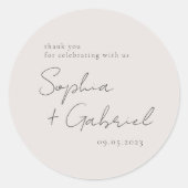 Minimaal script ronde sticker (Voorkant)