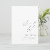 Minimaal Script Save The Date Kaart (Staand voorkant)