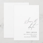 Minimaal Script Save The Date Kaart (Voorkant / Achterkant)
