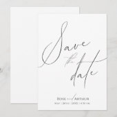 Minimaal script Save The Date Kaart (Voorkant / Achterkant)