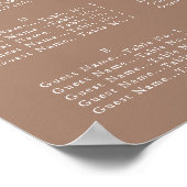 Minimaal script, Seating Chart Poster (Hoek)