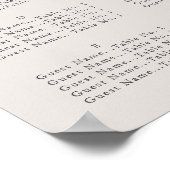 Minimaal script, Seating Chart Poster (Hoek)