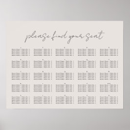 Minimaal script, Seating Chart Poster