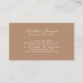 Minimaal Script Taupe Metaalgoud Monogram Visitekaartje (Achterkant)