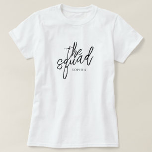 Minimaal script The Squad bruidsmeisje op maat T-shirt