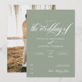 Minimaal script trouwen kaart (Voorkant / Achterkant)