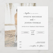 Minimaal script trouwkaart kaart (Voorkant / Achterkant)