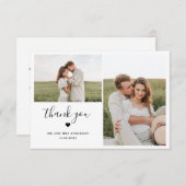Minimaal script twee foto's met harthuwelijk bedankkaart (Voorkant / Achterkant)