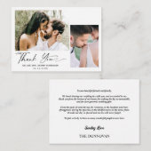Minimaal script twee Photo Wedding Hartelijk dank Notitiekaartje (Voorkant / Achterkant)