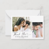 Minimaal script twee Photo Wedding Hartelijk dank Notitiekaartje (Voorkant)
