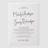 Minimaal script typografie formele bruiloft vellum uitnodigingen (Voorkant)