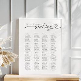 Minimaal Script Typografie Trouwstoel Grafiek Poster