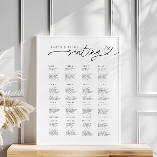 Minimaal Script Typografie Trouwstoel Grafiek Poster