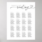 Minimaal Script Typografie Trouwstoel Grafiek Poster (Voorkant)