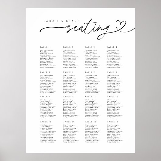 Minimaal Script Typografie Trouwstoel Grafiek Poster (Voorkant)