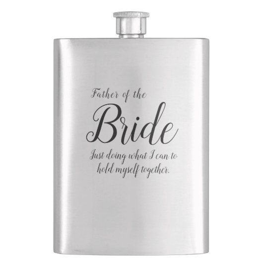 Minimaal script VADER VAN DE BRUID Hip Flask Flacon (Voorkant)