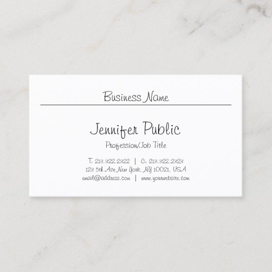 Minimaal script van Freehand, modern Visitekaartje (Voorkant)