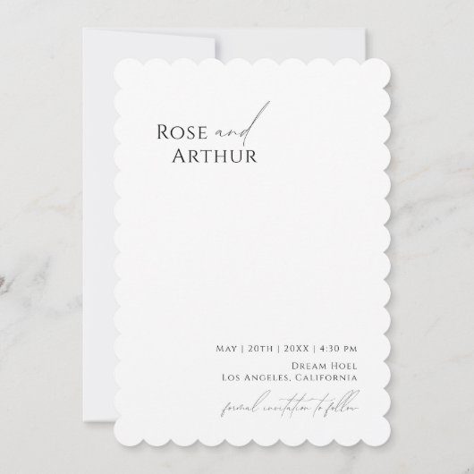 Minimaal script vol foto save the date kaart (Achterkant)