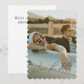 Minimaal script vol foto save the date kaart (Voorkant / Achterkant)