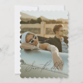 Minimaal script vol foto save the date kaart (Voorkant)