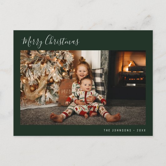 Minimaal script Vrolijk Kerstfeest Briefkaart (Voorkant)