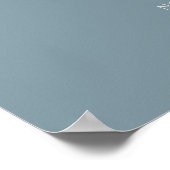 Minimaal script welkom stoffig blauwe trouwposter poster (Hoek)