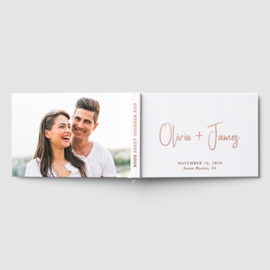 Minimaal script witte bruiloft gastenboek (Volledig)