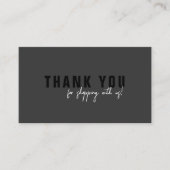 Minimaal script zwart Bedankt Logo Visitekaartje (Voorkant)