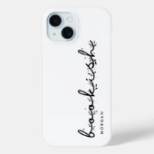 Minimaal script zwart-wit boekminnend  Case-Mate iPhone case (Achterkant)