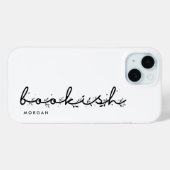 Minimaal script zwart-wit boekminnend  Case-Mate iPhone case (Achterkant (horizontaal))