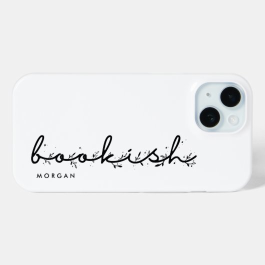 Minimaal script zwart-wit boekminnend Case-Mate iPhone case (Achterkant (horizontaal))