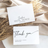 Minimaal script zwart-wit bruidsdouche bedankt