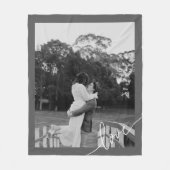 Minimaal Script Zwart & Wit Paar Foto Fleece Deken (Voorkant)