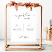 Minimaal Signature Drink Cocktail Bar Menu Sign Poster