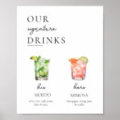 Minimaal Signature Drink Sign, 400+ Drinken Poster (Voorkant)
