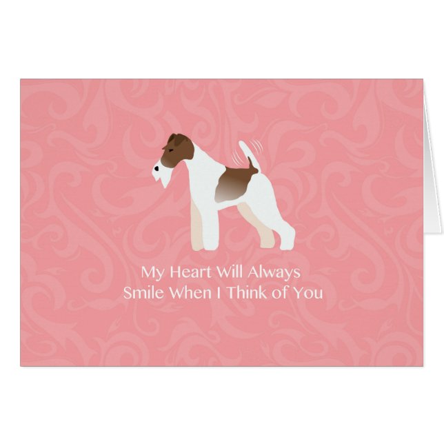 Minimaal Silhouette Wire Fox Terrier-ontwerp (Voorkant Horizontaal)