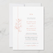 Minimaal Sinaasappel Bloemen Huwelijksuitnodiging  Kaart (Voorkant)