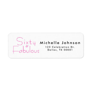 Minimaal Sixty & Fabulous 60ste verjaardagsfeestje Etiket