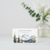 Minimaal Ski Mountain Telluride Colorado Waterverf Visitekaartje (Staand voorkant)