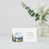 Minimaal Ski Mountain Telluride Colorado Waterverf Visitekaartje (Staand voorkant)