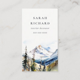 Minimaal Ski Mountain Telluride Colorado Waterverf Visitekaartje