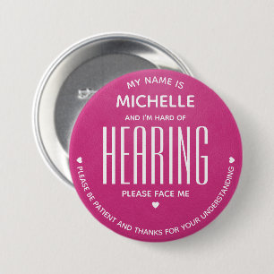 Minimaal Slechthorende Roze Special Ronde Button 7,6 Cm