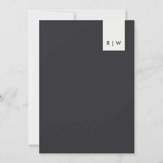 MINIMAAL SOFT MODERN GRAY LINEN TYPOGRAPHY WEDING KAART (Achterkant)