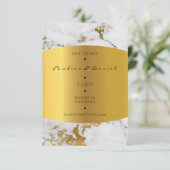 Minimaal sparen de datum Marble White Grey Gold Save The Date (Staand voorkant)