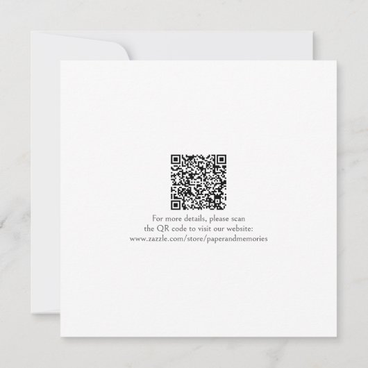 Minimaal sparen de Datum QR Code Black White Weddi Kaart (Achterkant)
